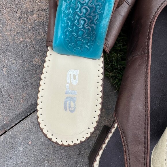 Ara Brown Leather Slingback Comfort Heels Cushioned Footbed Size 8 - Picture 7 of 8